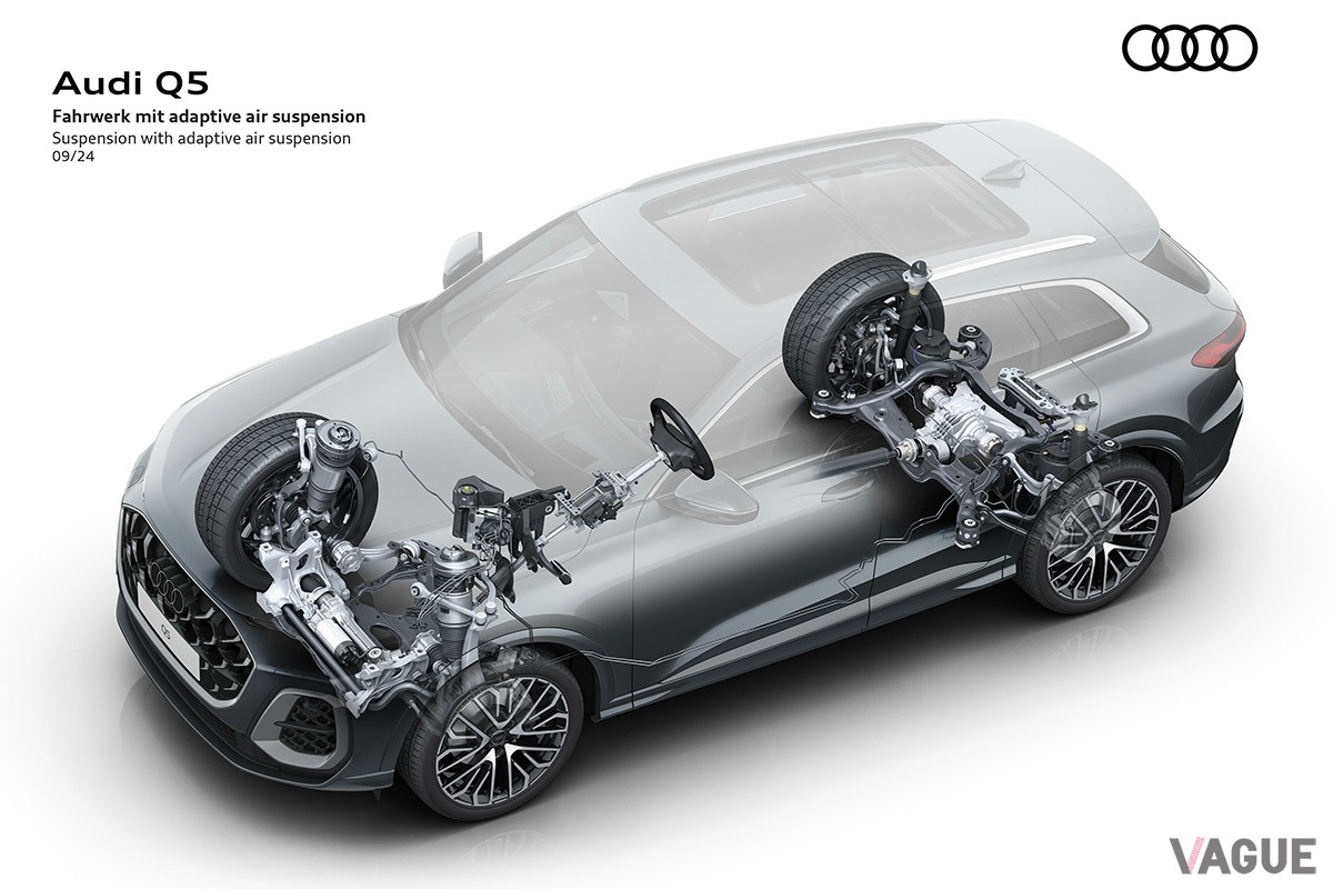 世界初公開されたアウディ新型「Q5」のエンジンの透視図