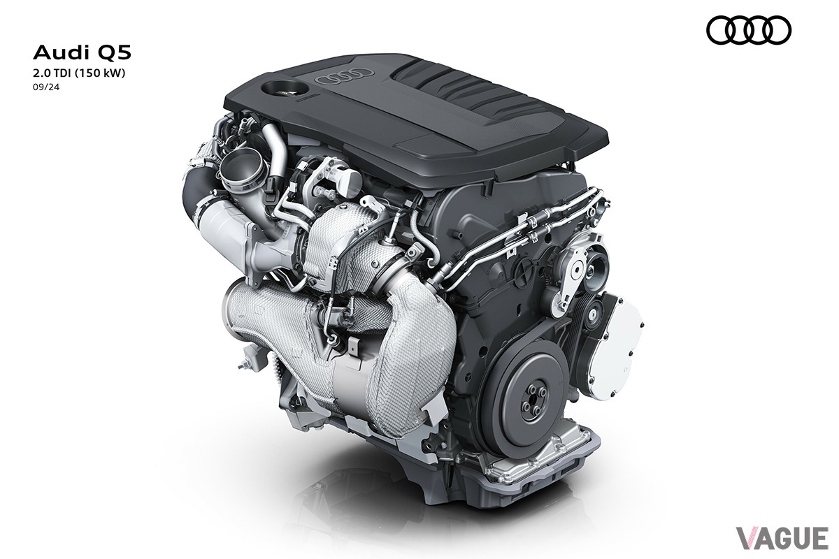 世界初公開されたアウディ新型「Q5」のエンジン