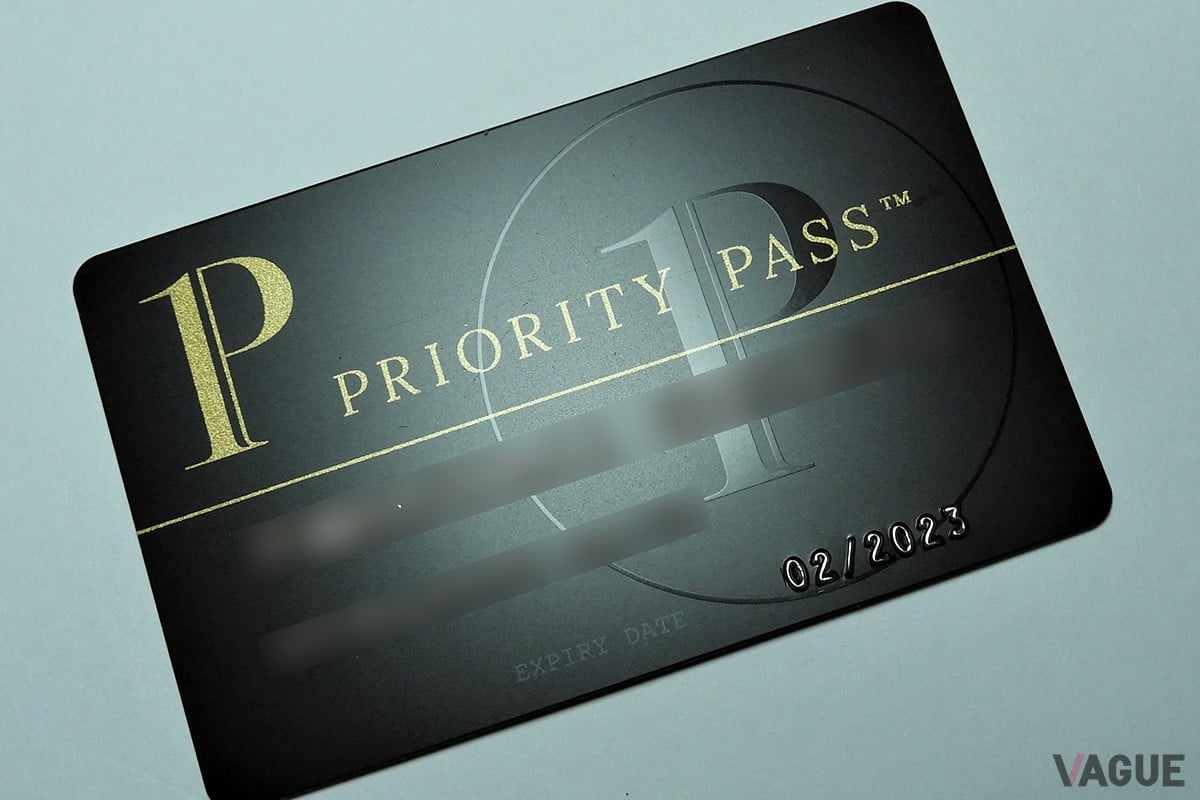 これがプライオリティ・パス。ラウンジカードで入場可能な有料ラウンジがある