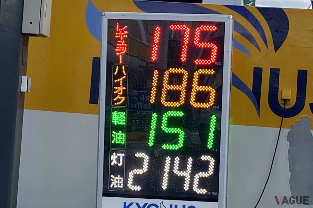 2023年9月13日に発表されたレギュラーガソリン価格は、全国平均で1リッターあたり184.8円