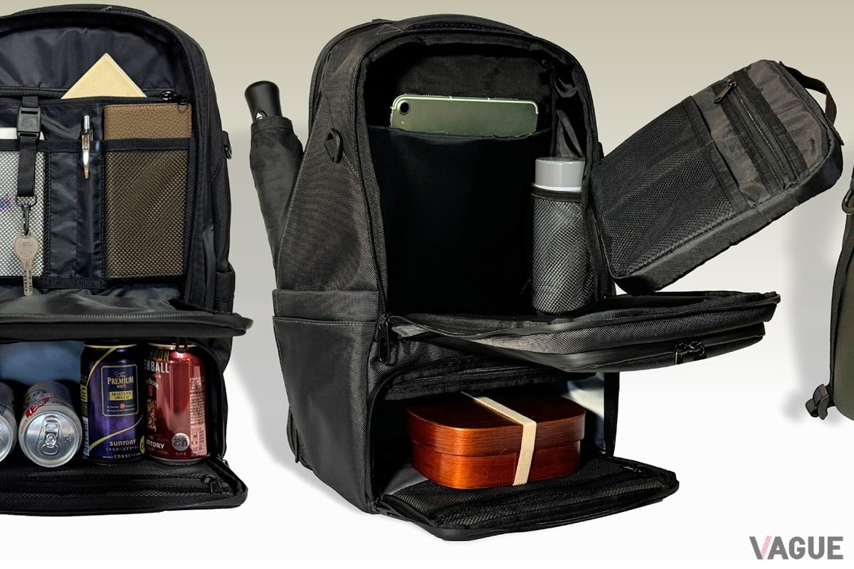 【❤スリム＆スタイリッシュで省スペース❣3層収納で見た目以上に大収納♪❤】 必要な時だけ分別できる「シリーズ最上級のバックパック」!? 25個の