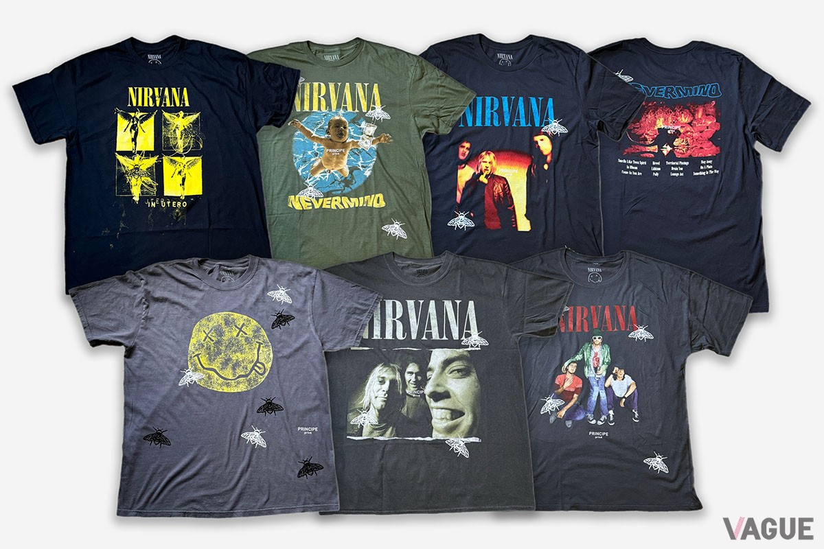 なにかと話題になることも多い“バンドTシャツ”の代表格、ニルヴァーナTシャツがフロッキープリントによるアレンジを加えて登場