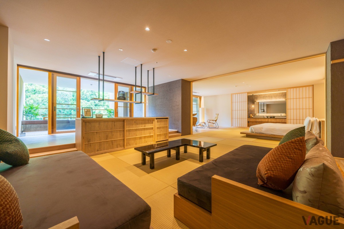 最も広い188㎡の広さを持つ客室、最上階の角部屋でより特別感を感じられる