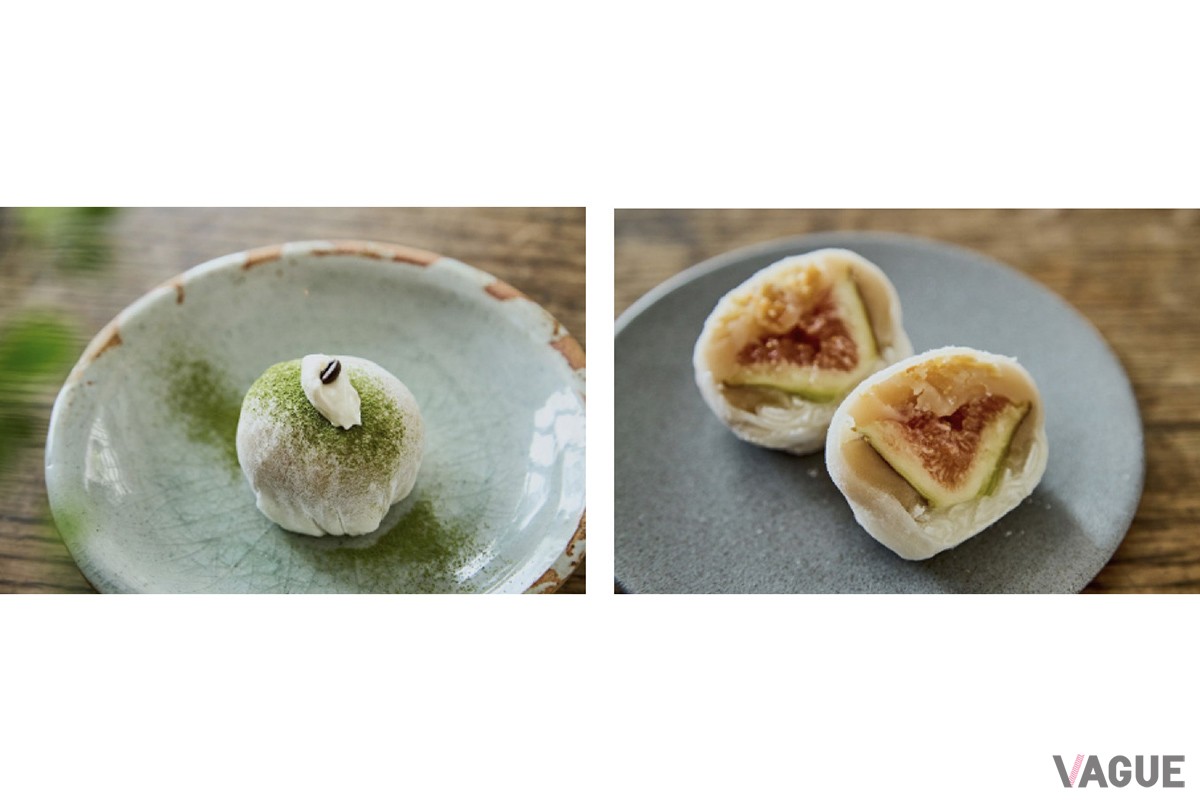 季節フルーツのマスカルポーネ大福。こちらは秋に提供の無花果