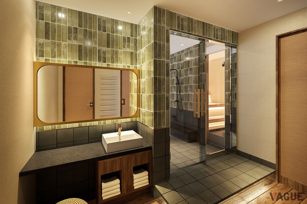 上質な空間のパウダールーム「山ノ麓」