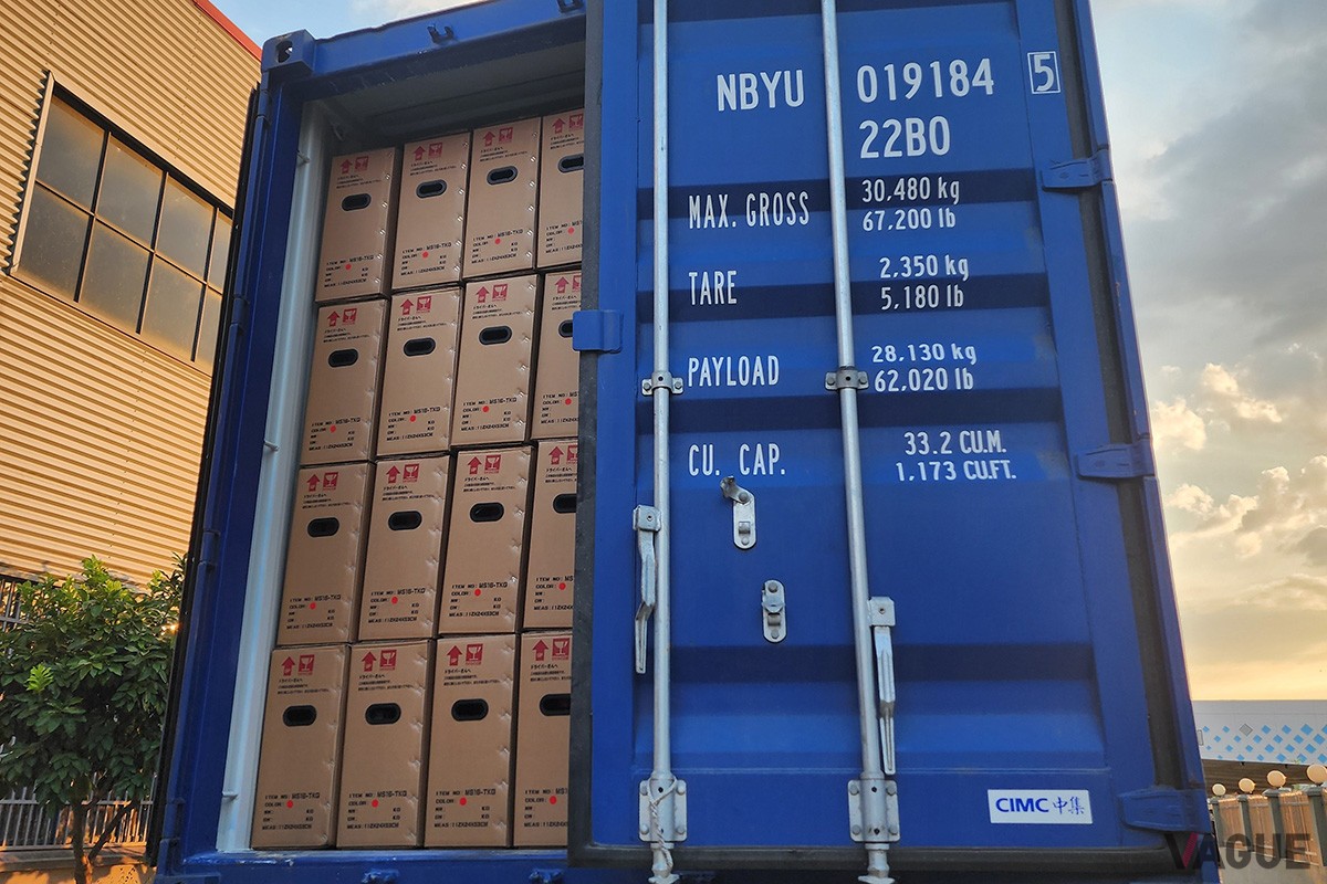 ISO9001製造工場での生産が完了し配送センターへの出荷が完了