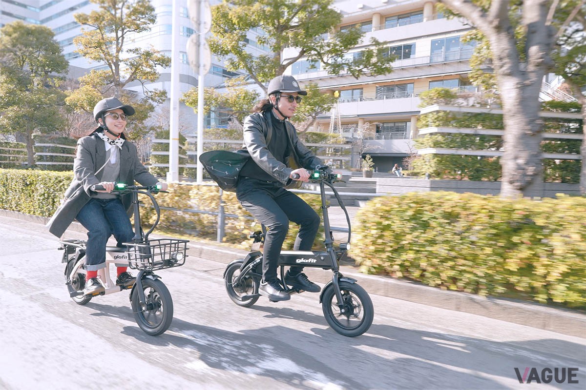 「glafit」が製造・販売する免許不要の電動サイクル。漕がずに楽々快走できるのが魅力