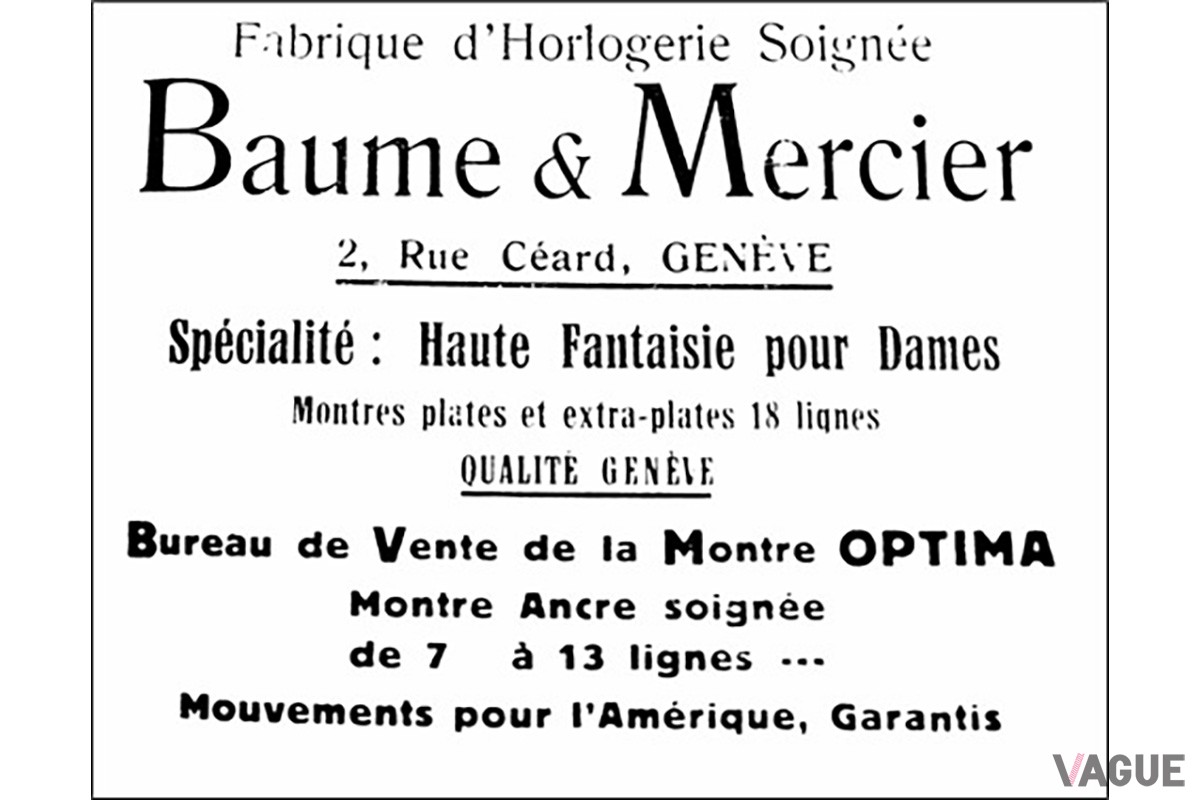 1923年にこの全書にブランドのメンズウォッチの広告が掲載され、そこでは薄型ウォッチという専門性がアピールされている