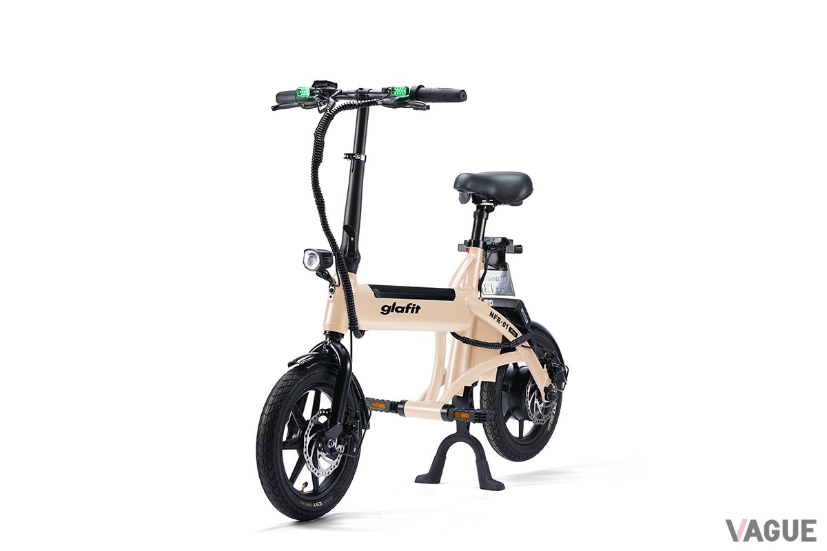 glafit製の電動サイクル。デザイン性が高く、女性にもウケが良い