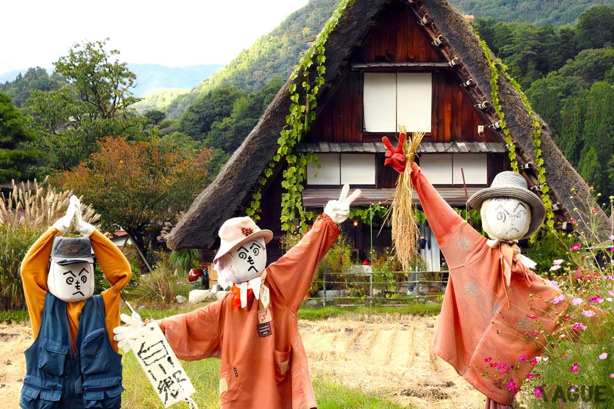 木の梁を山形に組み合わせる「合掌造り」が特徴的な白川郷