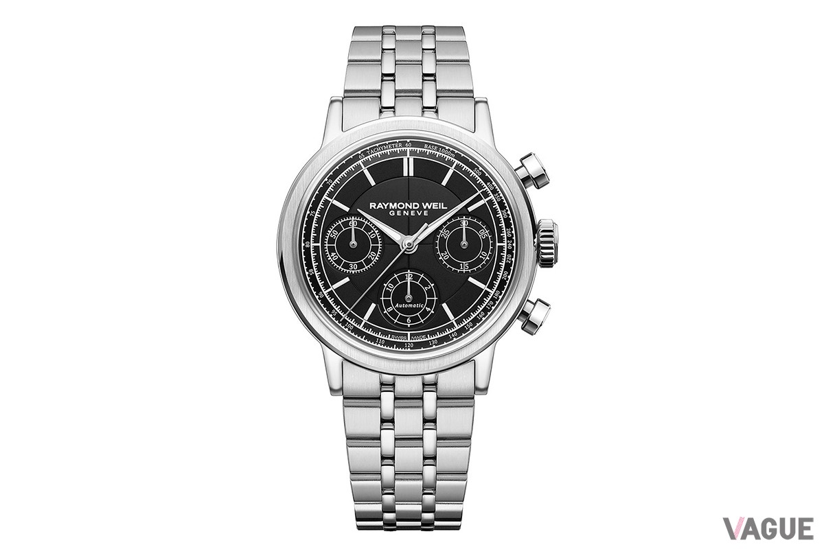 「レイモンド ウェイル ミレジム クロノグラフ」グレー×ブレスレット（品番：7765-ST-20001　61万6000円、消費税込）