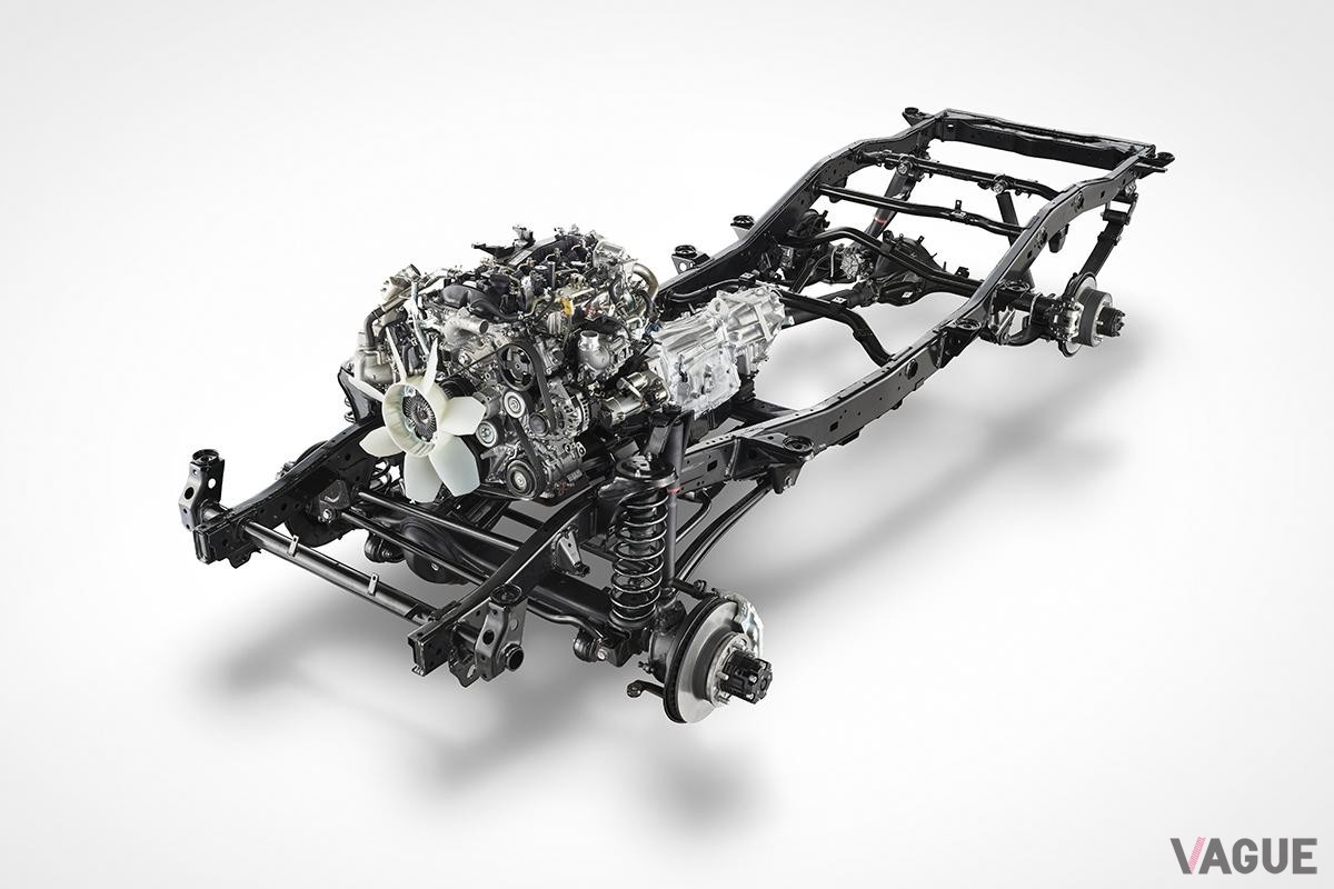 日本で発売されたトヨタ「ランドクルーザー70」のラダーフレーム