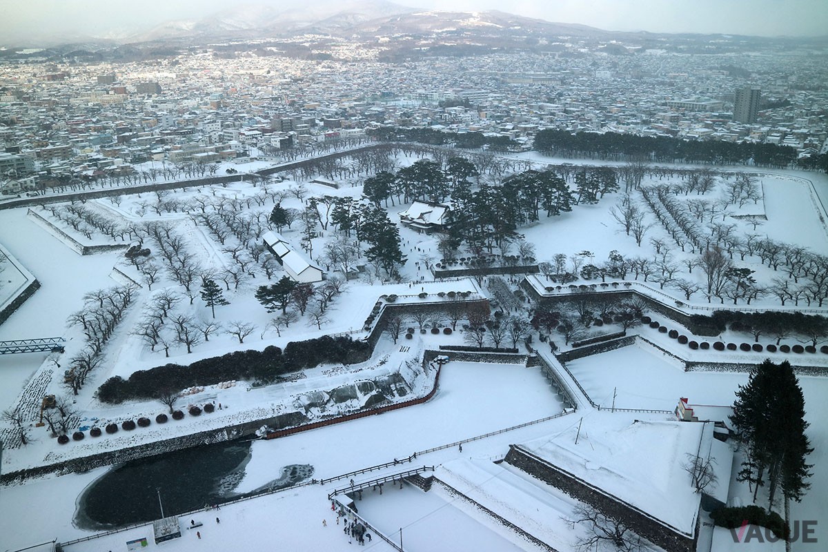 冬の五稜郭の風景