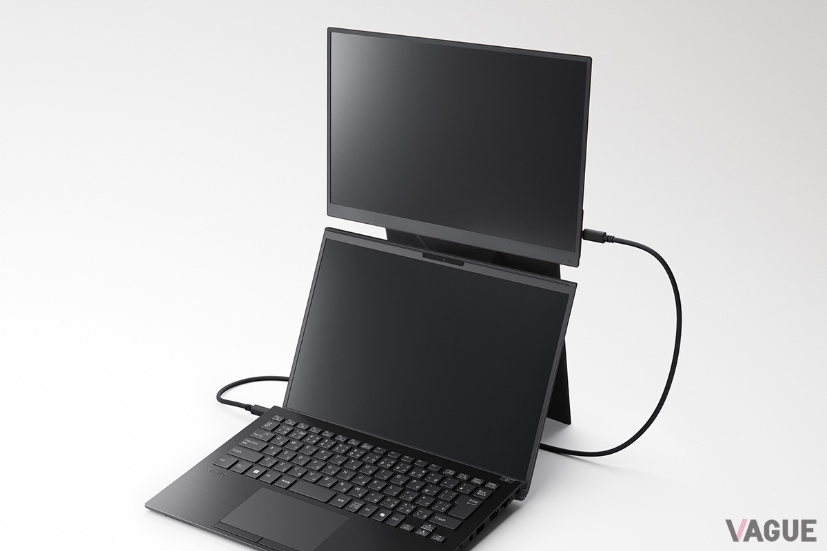 VAIO純正モバイルディスプレイ「VAIO Visiton+」との親和性の高さもポイント。一緒に持ち歩くことでより生産性の高い仕事が実現できる