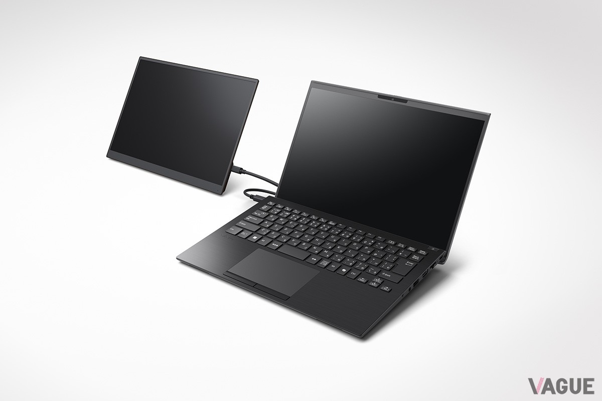 VAIO純正モバイルディスプレイ「VAIO Visiton+」との親和性の高さもポイント。一緒に持ち歩くことでより生産性の高い仕事が実現できる