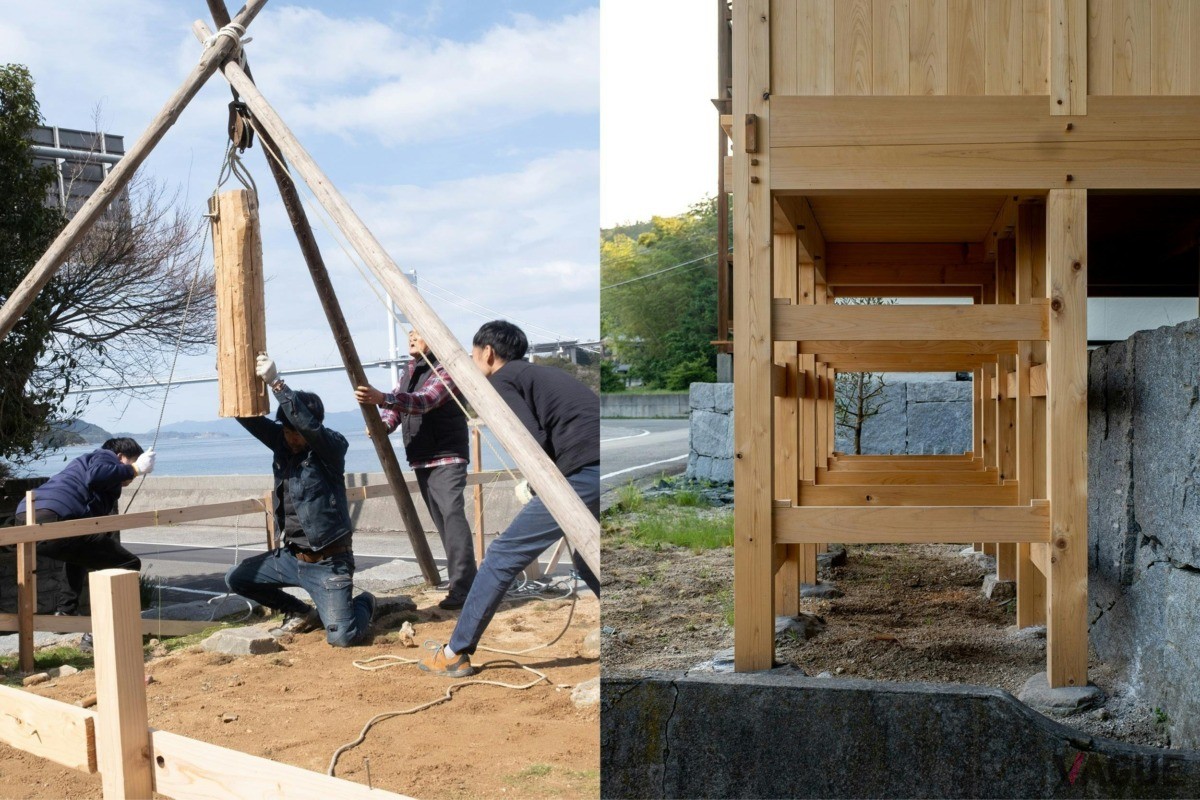 日本伝統構法で建てられたサウナ棟