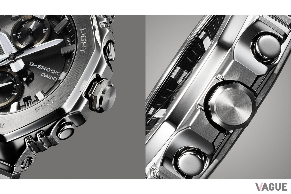 仕上げにヘアラインとポリッシュを組み合わせることで、立体感のあるスタイルに