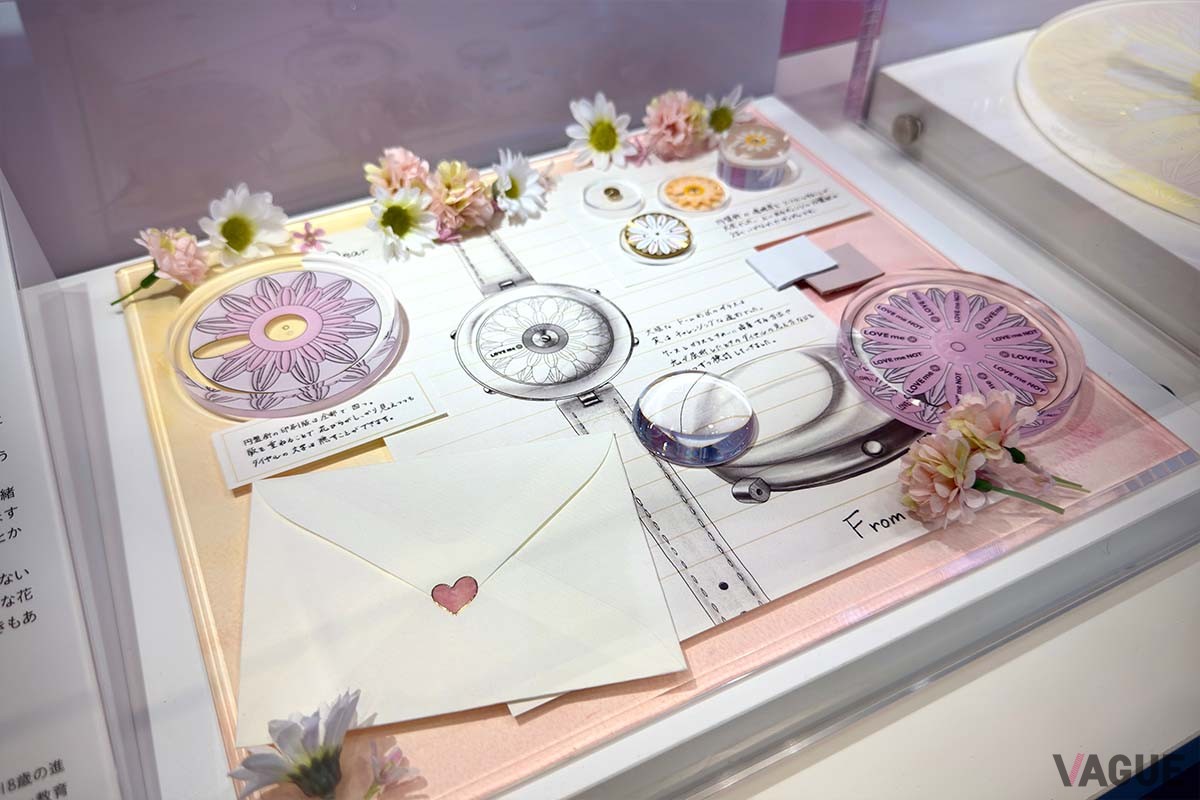 ラブレターのような制作スケッチも展示