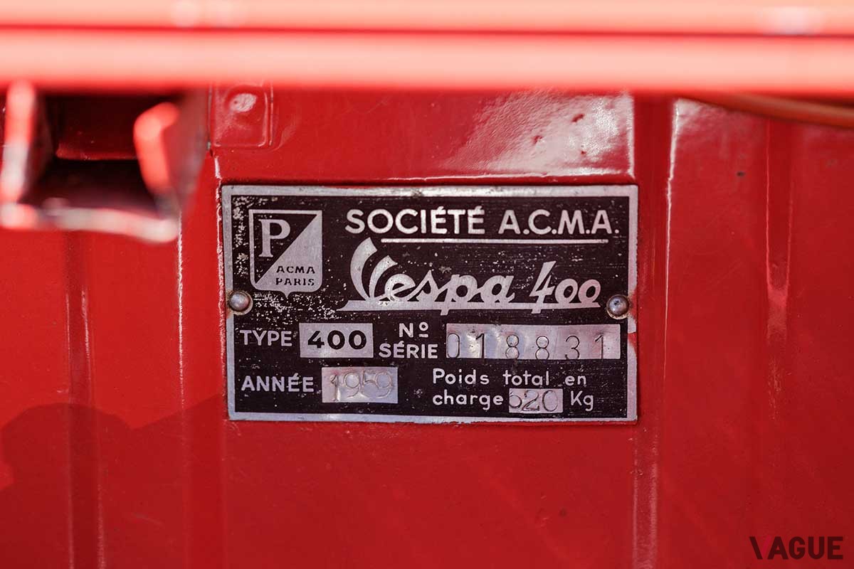 オークションに登場した1959年式「ベスパ400」Drew Shipley(c)2024 Courtesy of RM Sotheby's