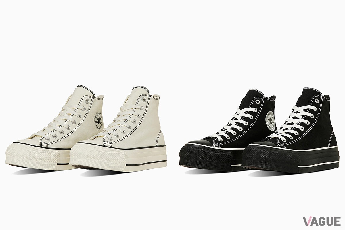 厚底ソールを搭載したコンバースのハイカットモデル「ALL STAR（R） LIFTED OVERTAPE ST HI」