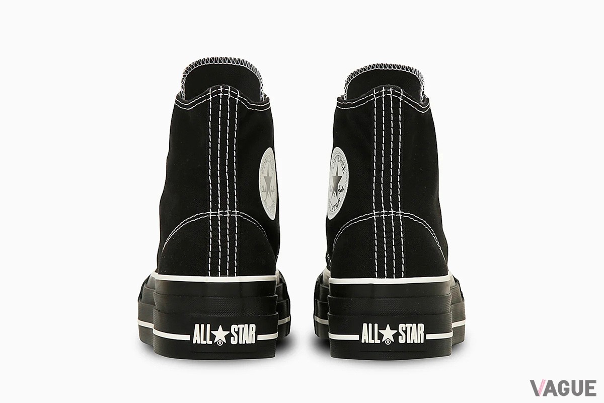 厚底ソールを搭載したコンバースのハイカットモデル「ALL STAR（R） LIFTED OVERTAPE ST HI」