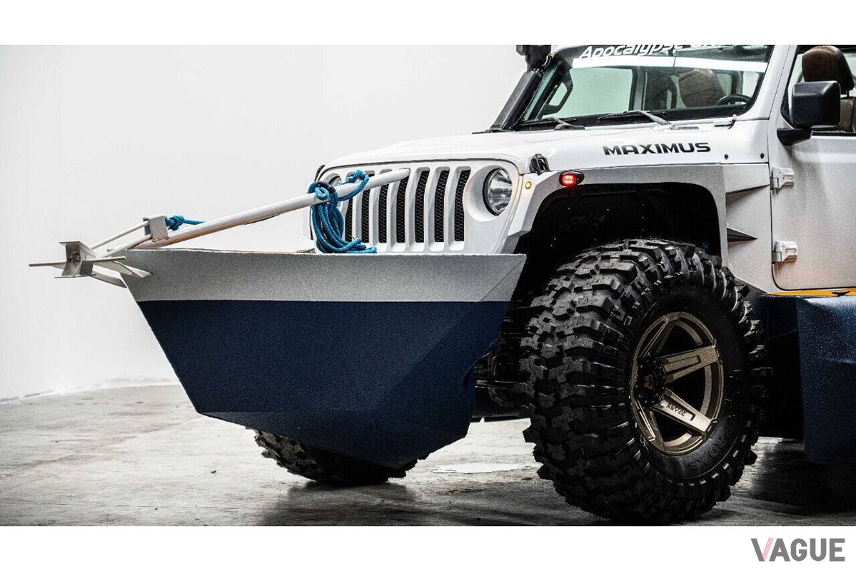 eBayで販売されていたジープ「グラディエーター」ベースの水陸両用仕様“SSアポカリプス・ボートトラック”（C）eBay（SoFlo Customs）