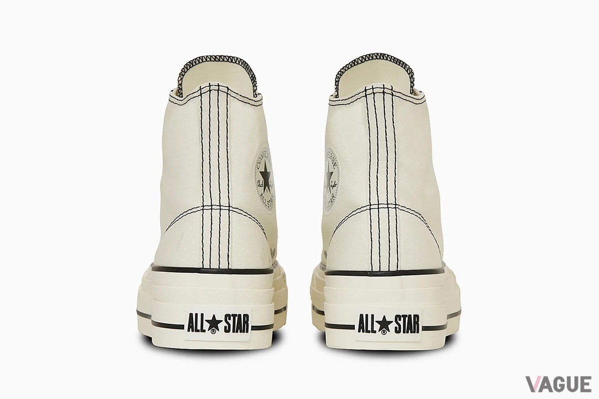 厚底ソールを搭載したコンバースのハイカットモデル「ALL STAR（R） LIFTED OVERTAPE ST HI」