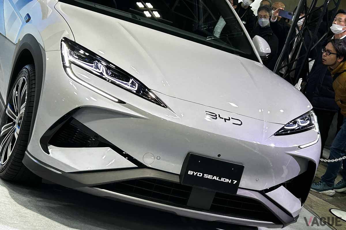 東京オートサロン2025でお披露目されたBYD新型「シーライオン」。2025年春ごろに日本に導入される予定だ