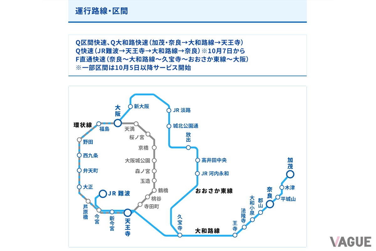 「うれしート」が設定される大和路・おおさか東線の運行路線