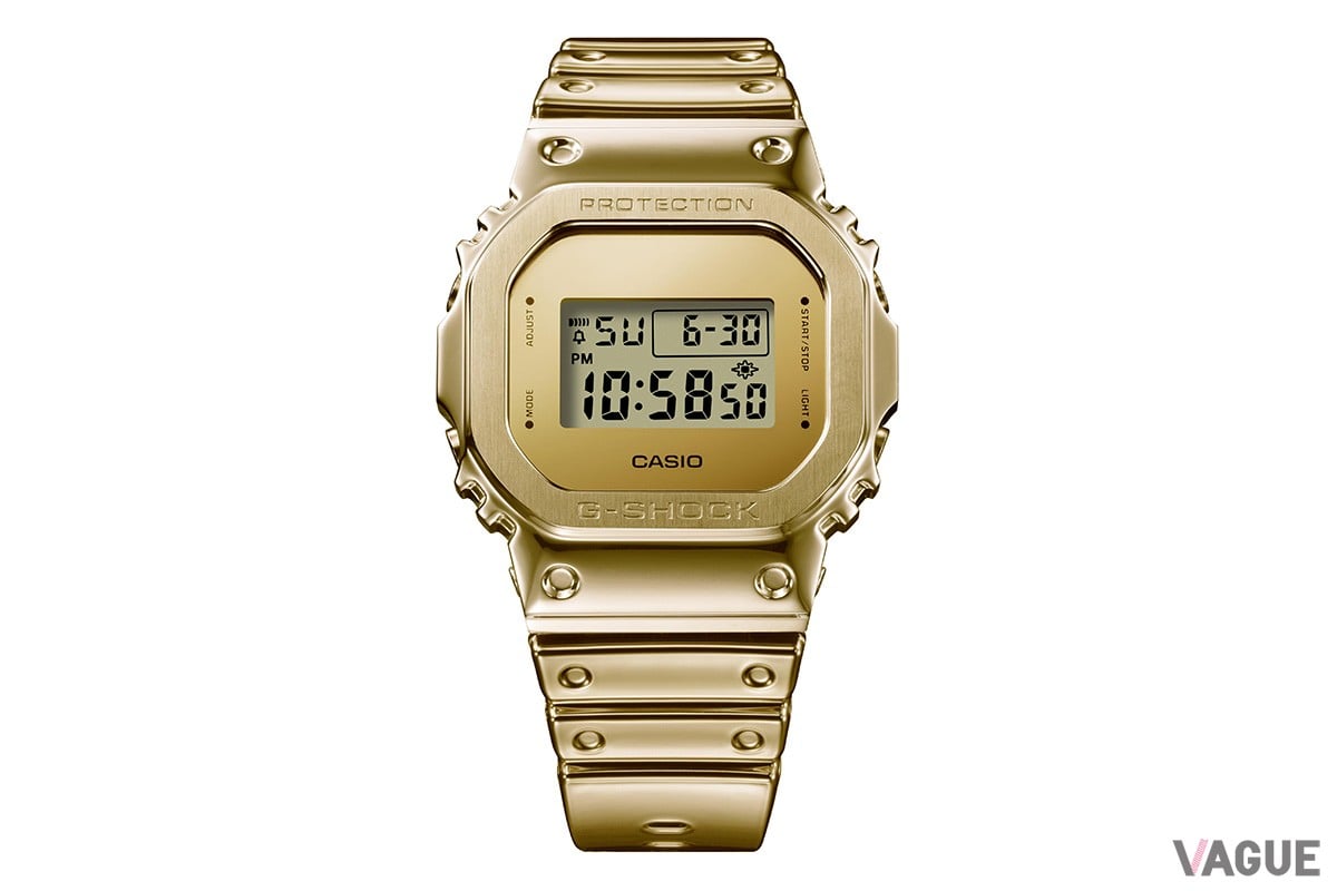 「CASIO G-SHOCK FINE METALLIC SERIES」ゴールド×ゴールドダイヤルモデル（品番：GM-5600YMG　4万2900円、消費税込）