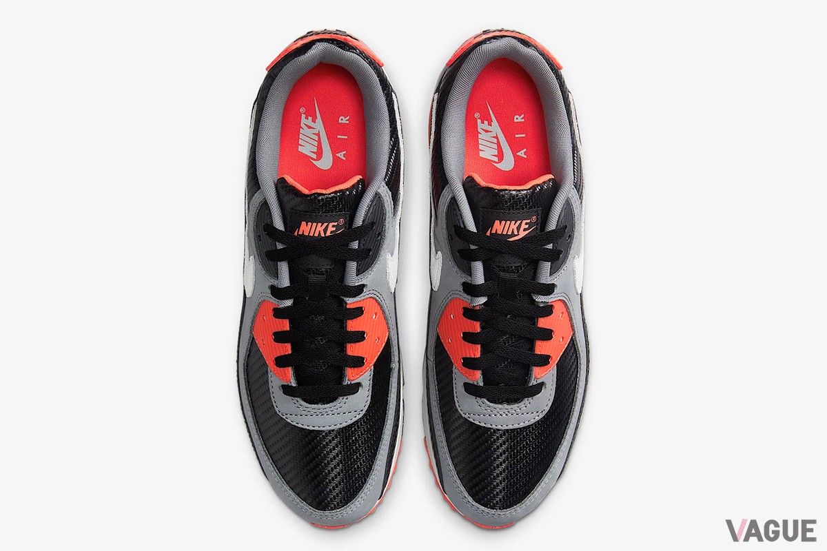 ナイキ「エア マックス 90 プレミアム」に、カーボン風アッパーを組み合わせた新色“Cool Grey and Black”が登場