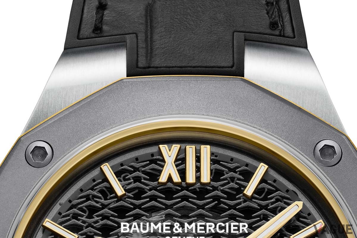 サンドブラスト仕上げのチタンベゼルは、中国の山水画で描かれるような自然な岩のテクスチャーを連想させる仕上がり