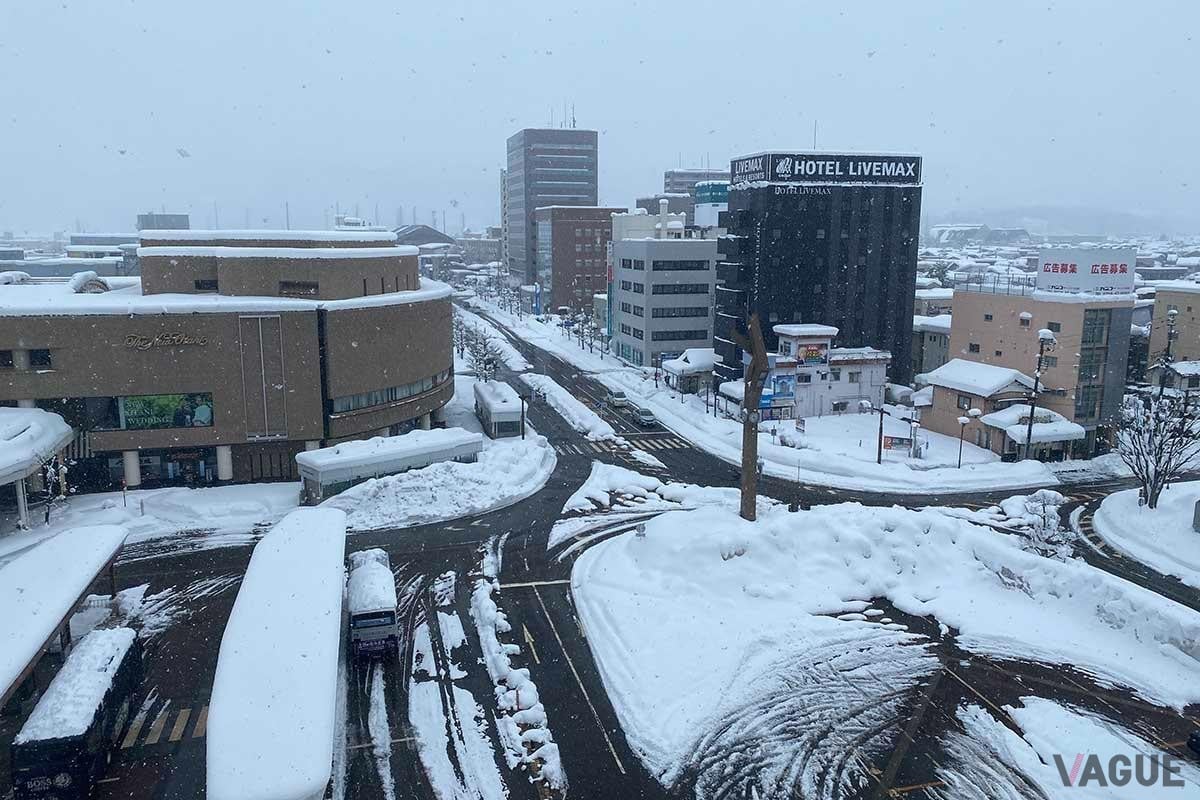豪雪地帯にある長岡駅