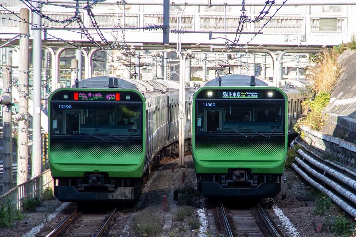 JR山手線。最後尾車両の表示に注目