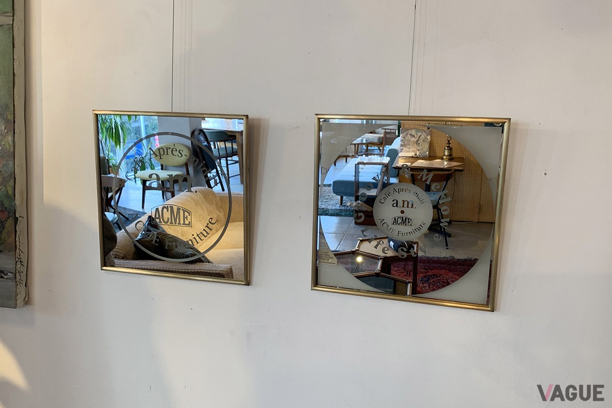 ・PUB MIRROR／価格 29,700円  12inch LPレコードのサイズで製作したパブミラー。