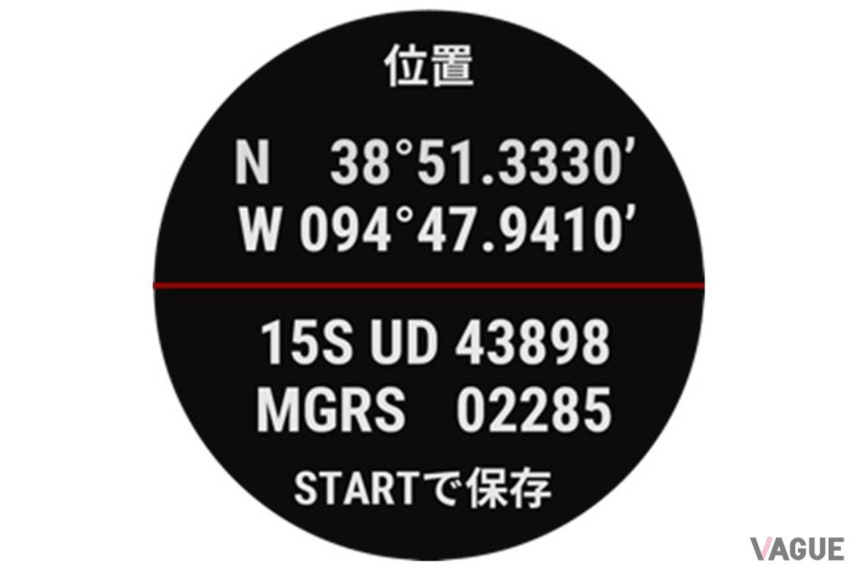 デュアルポジションフォーマット：NATOでも使用されている高精度グリッドコード「MGRS」。緯度・経度と同時表示することで現在地を正確に把握