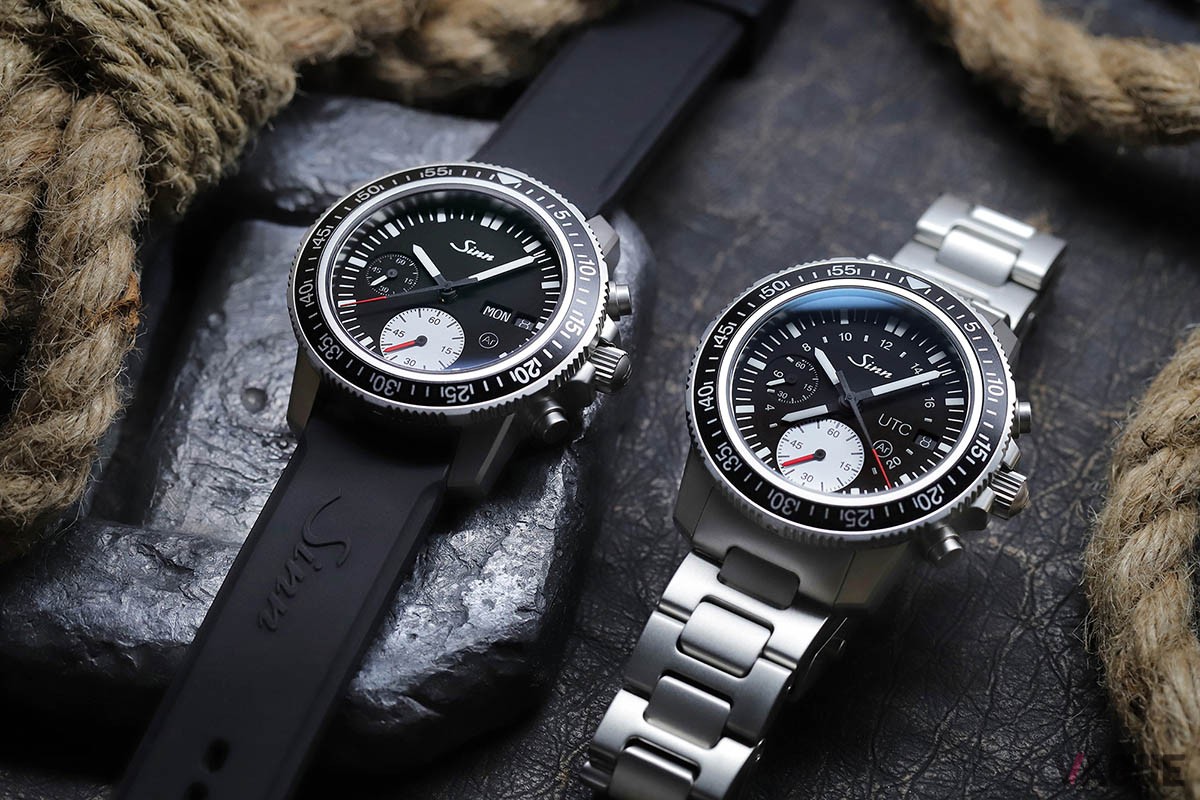 「SINN 613 St」左よりシリコンバンドモデル、ブレスレットモデル。ライフスタイルに合わせて選べる2つのバリエーションをラインナップ。