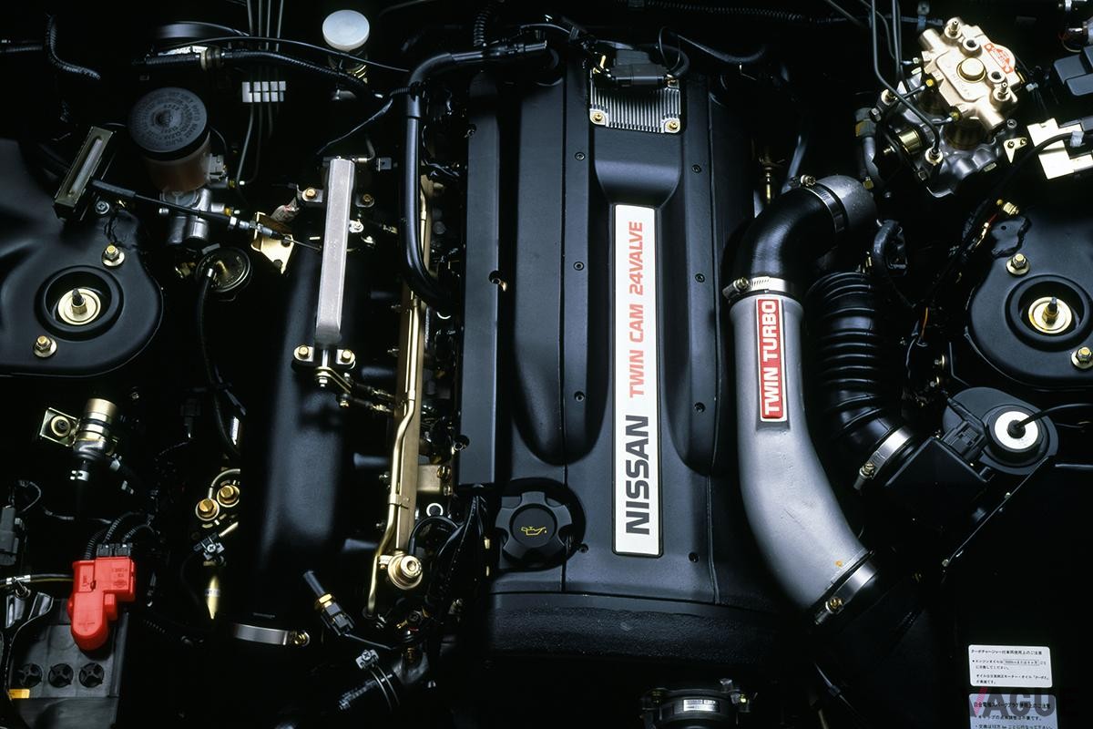 名機RB26DETT。2.6リッターツインターボは280馬力・392Nmを発生