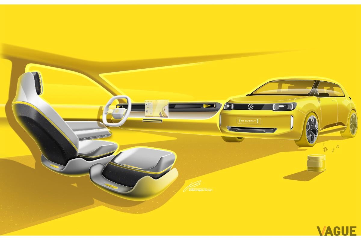VWの新たなエントリーEV「ID.エブリー1」コンセプトのデザインスケッチ