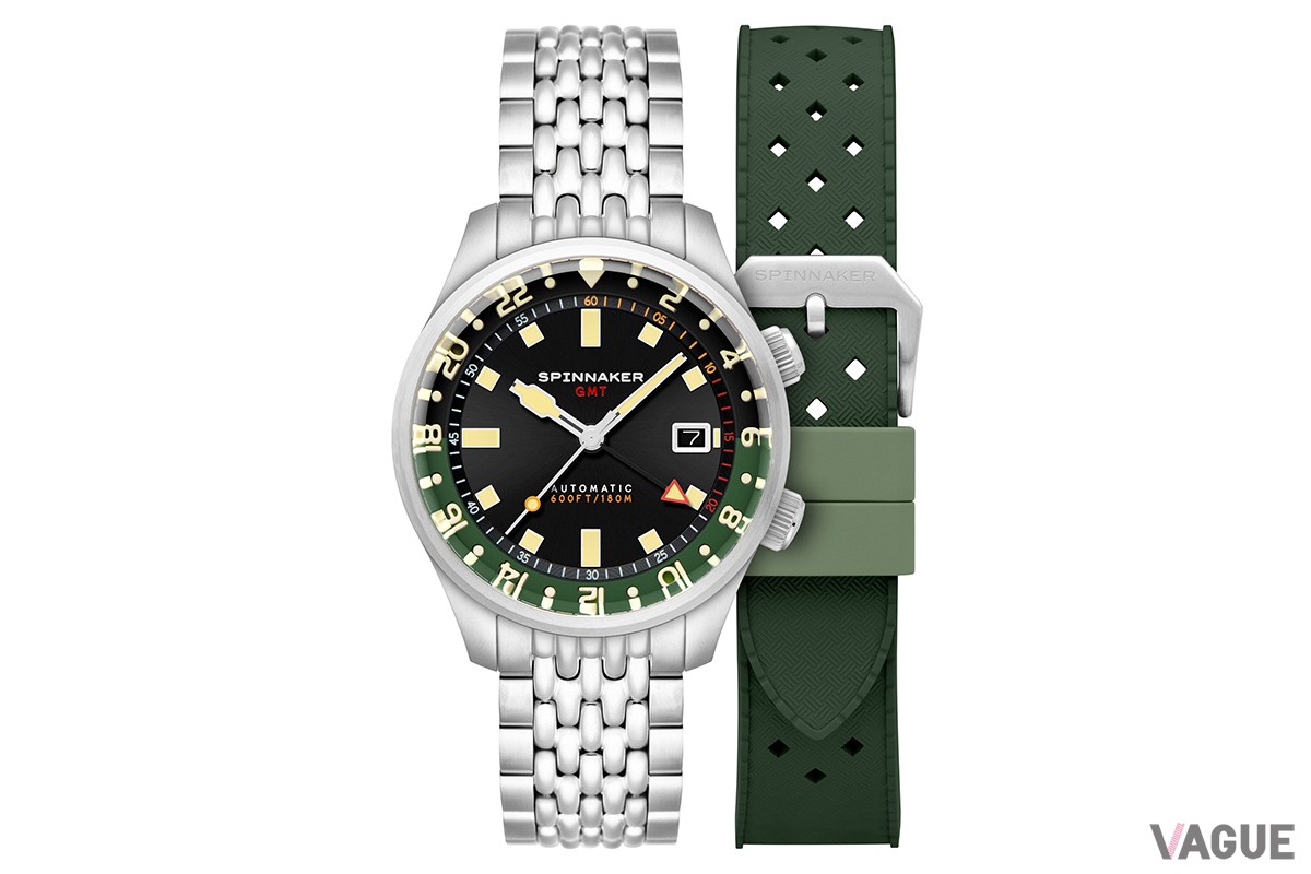「スピニカー ブラッドナー GMT オートマティック」ブラック×カーキグリーン（品番：SP-5121-44、7万1500円 消費税込）