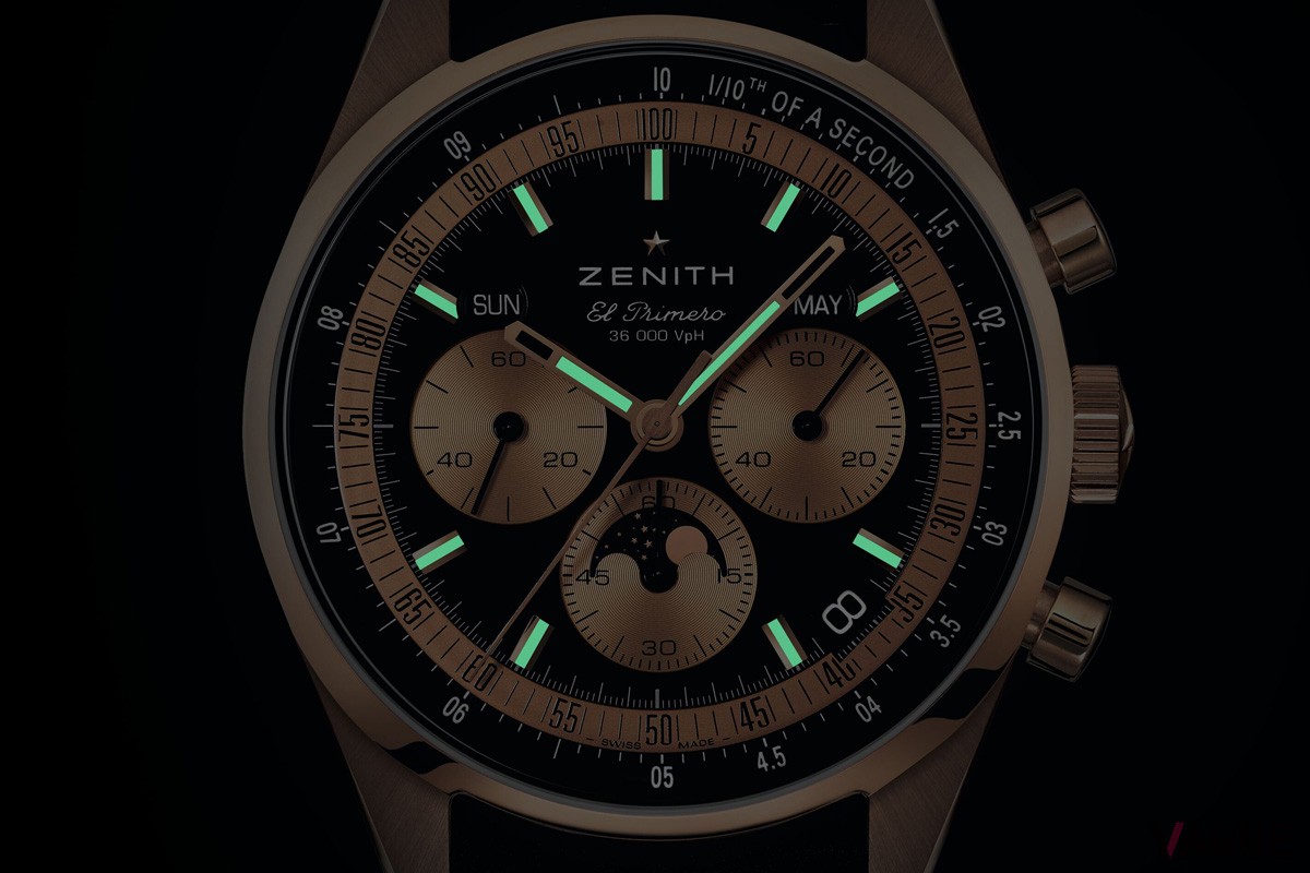 ファセットカットのアワーマーカーと針にはスーパールミノバ SLN C1を塗布