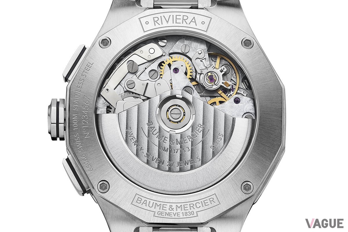 「ボーム＆メルシエ リビエラ クロノグラフ デイト ホワイト＆ブラック 10827」（61万500円 消費税込）