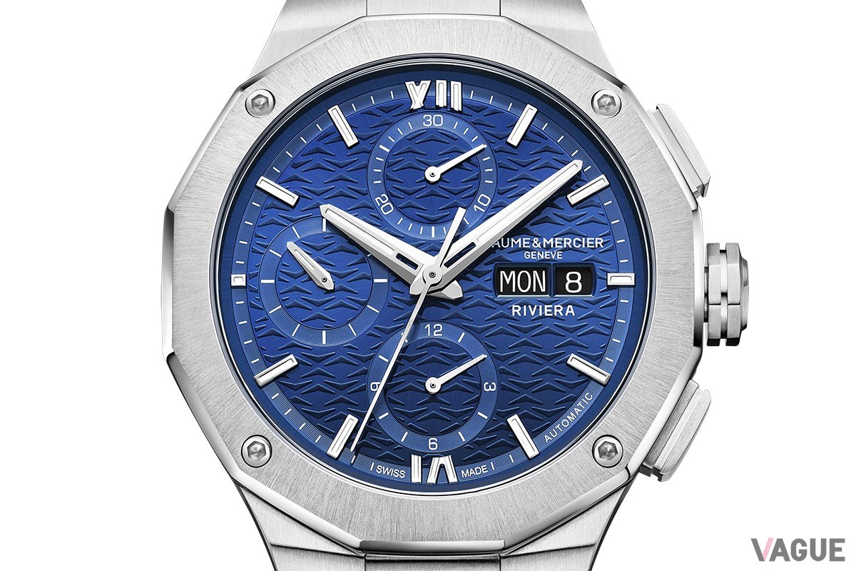 「ボーム＆メルシエ リビエラ クロノグラフ ブルー デイデイト 10826」（61万500円 消費税込）