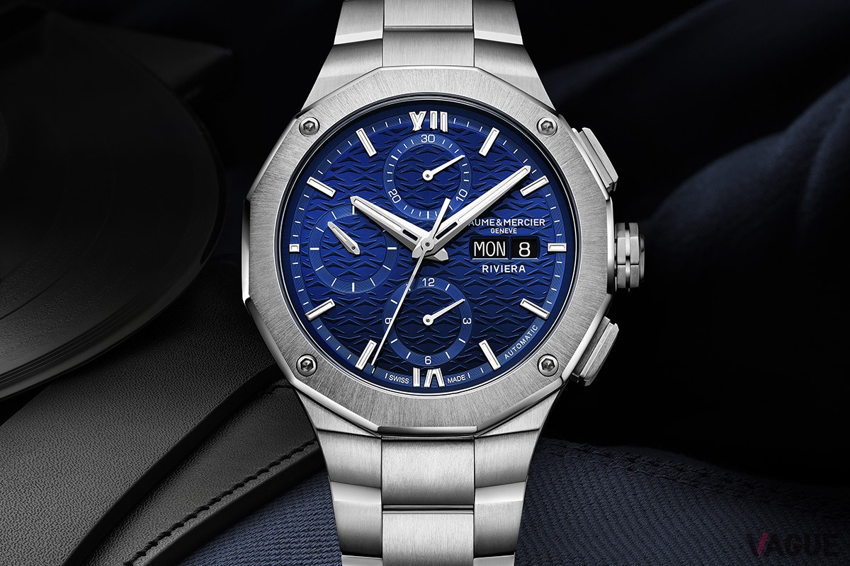 「ボーム＆メルシエ リビエラ クロノグラフ ブルー デイデイト 10826」（61万500円 消費税込）