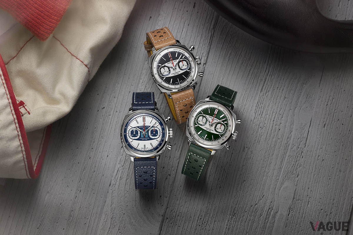 ダッシュボードデザインが象徴的な「Top Timeレーシング クロノグラフ」2本と「TOP TIME マルティーニレーシング クロノグラフ」。いずれも750本限定