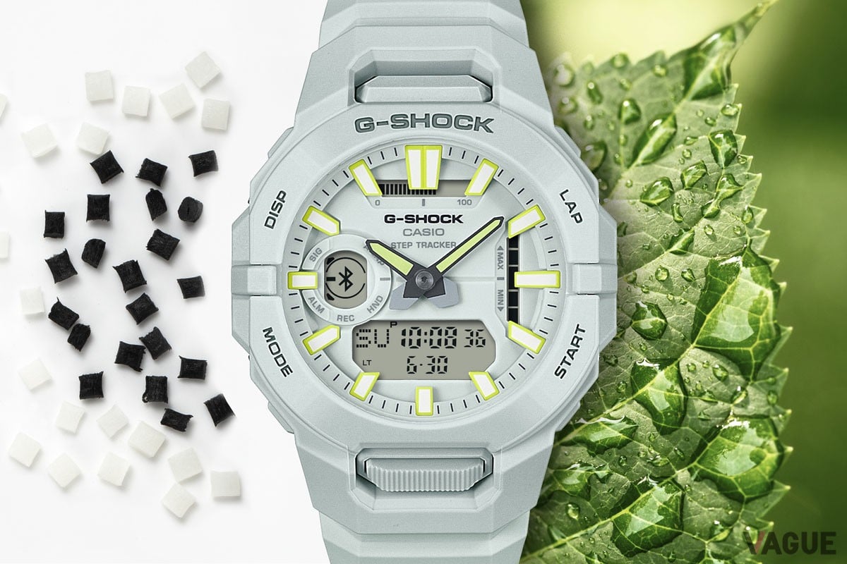 ベゼル、バンドの主な樹脂パーツに、環境負荷低減への貢献が期待されるバイオマスプラスチックを使用