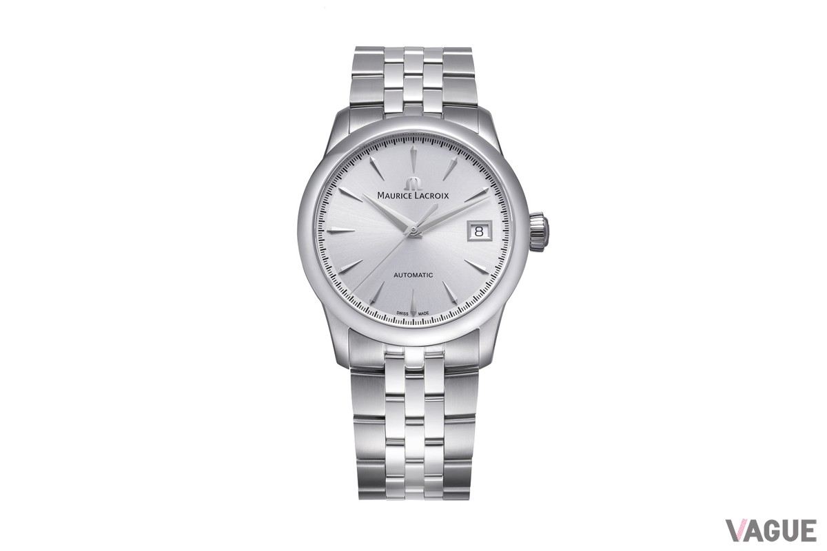 ステンレススティール製ブレスレットとシルバーダイヤルを組み合わせたモデル（36mm／756007-SS002-130-1）