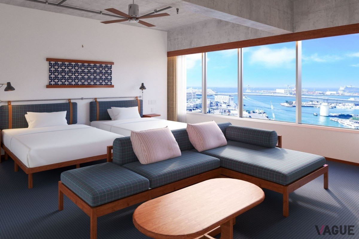 那覇の海と空を一望できる客室