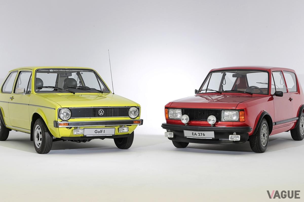 VW初代「ゴルフ」(写真左)と、1969年に制作されたコンセプトモデル「EA276」