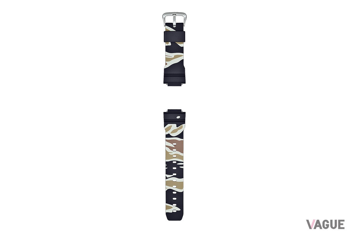 付け替え用バンド。こちらはブラックのタイガーカモ柄